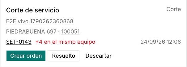 Reclamo por corte de servicio vinculado a un transformador que tiene otros cuatro reclamos
